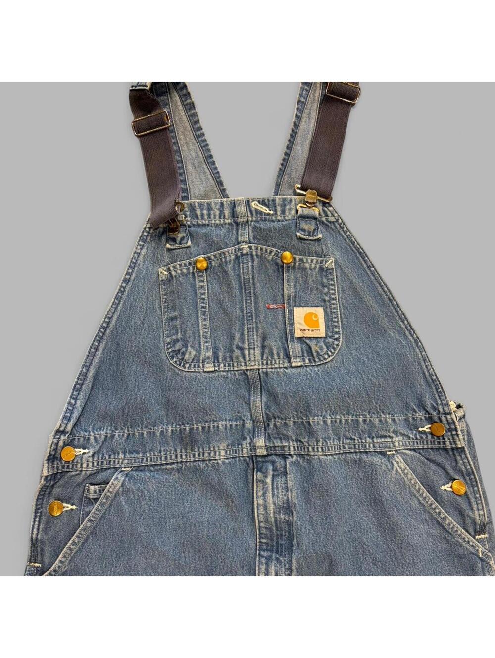 Faded Carhartt Denim Overalls